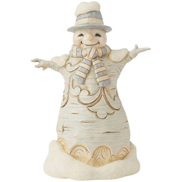 Enesco Jim Shore Heartwood Creek White Woodland Snowman in Top Hat Figurine NEW - Picture 1 of 6